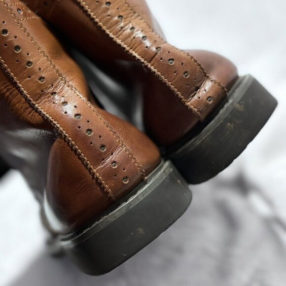 Paolo Vandini London‎ Brown Leather/Canvas Lace up Boots EU 45 US 13 UK 11 main image 8
